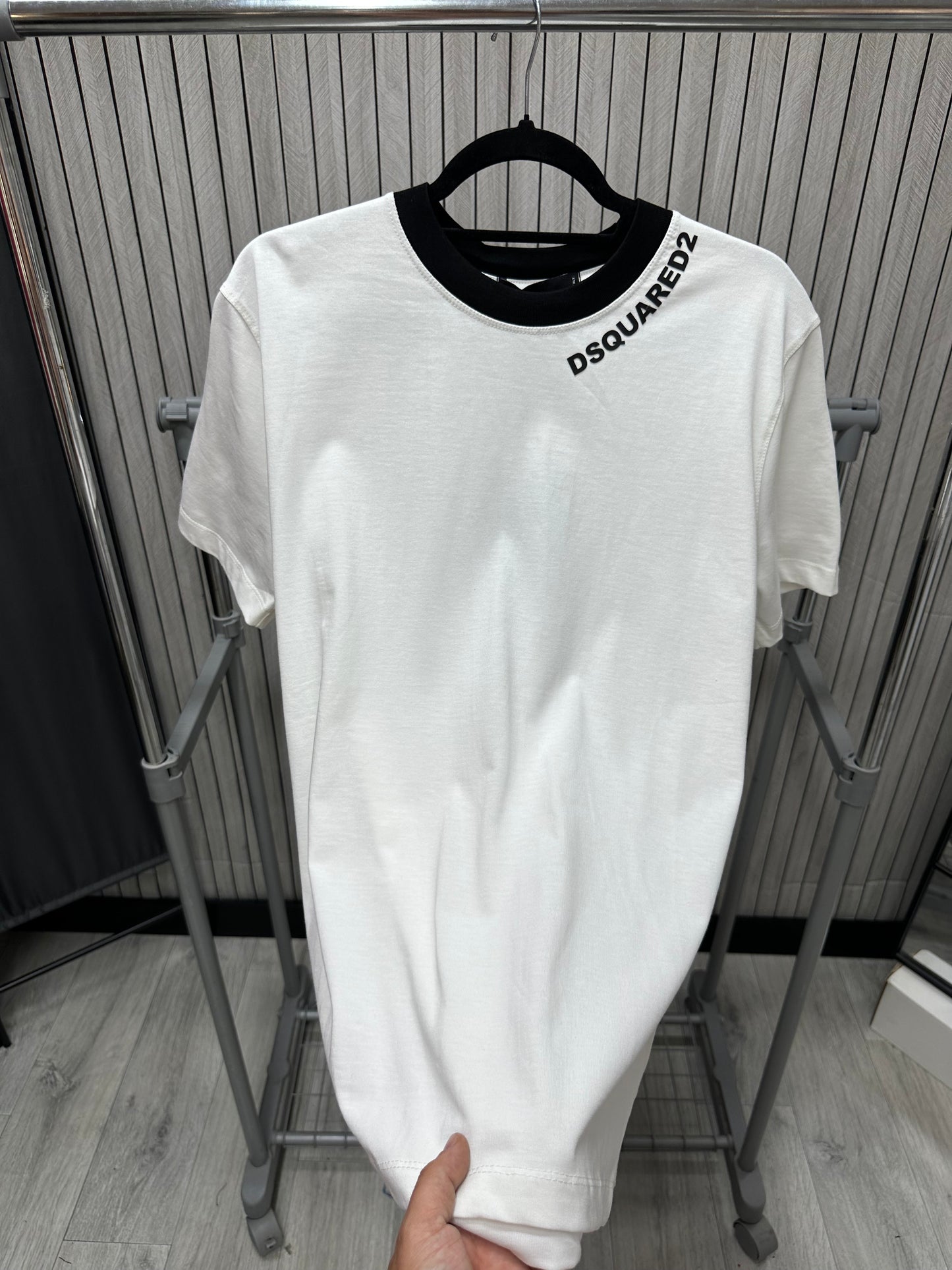 Tricou barbat DSQU Alb Negru
