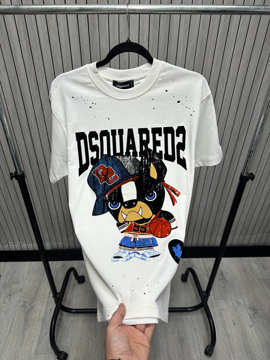 Tricou barbat Squar Alb