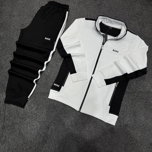 Trening Barbat SS Alb Negru