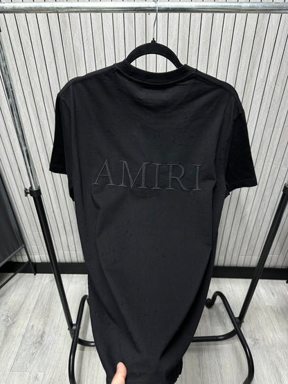 Tricou barbat RIA Black Ripped
