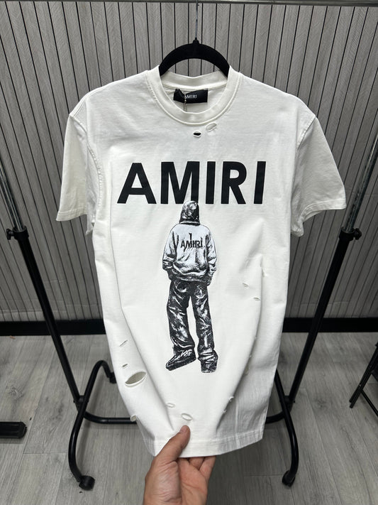 Tricou barbat Ari Alb Ripped
