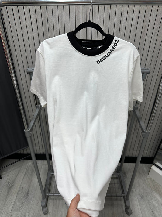 Tricou barbat DSQU Alb Negru
