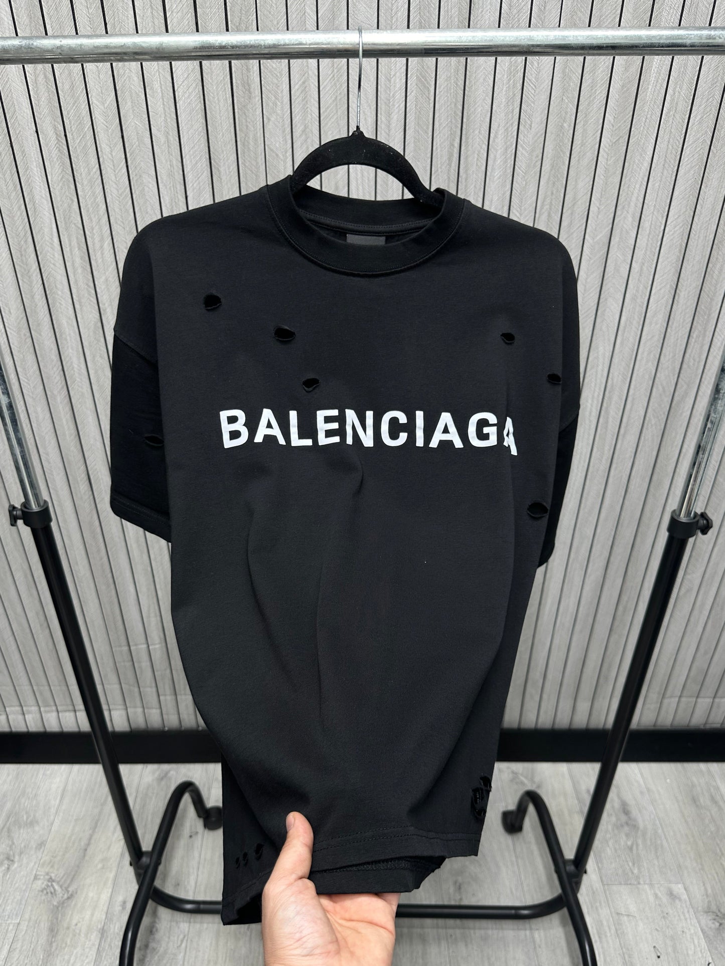 Tricou barbat BG Black Ripped