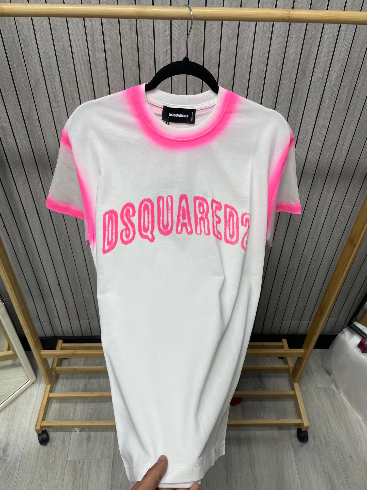 Tricou Barbat Disqir Alb Roz