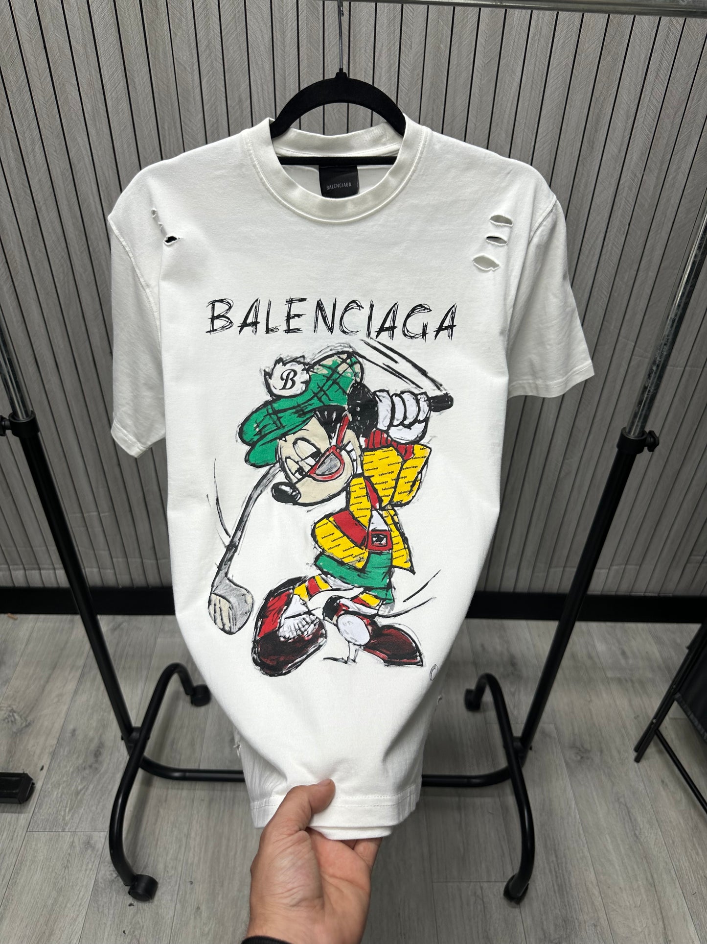 Tricou barbat AB Alb Ripped