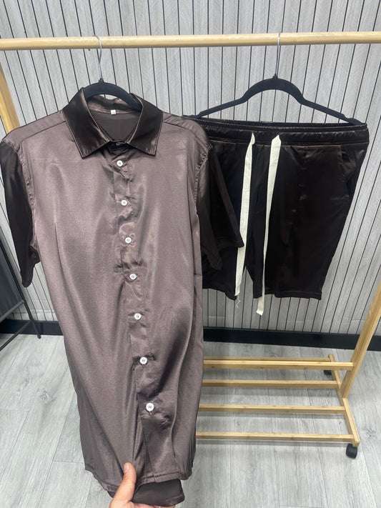 Compleu barbat satin maro