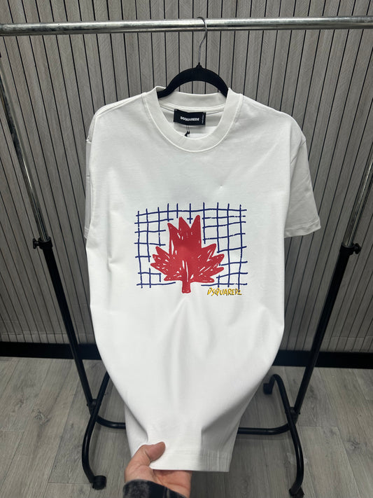 Tricou barbat D2 White Leaf