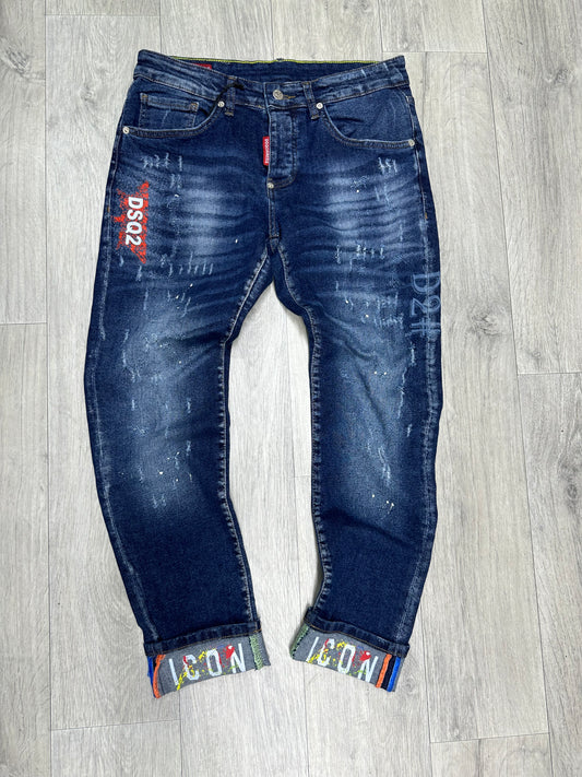 Blugi barbat IDQ2 Bleumarin