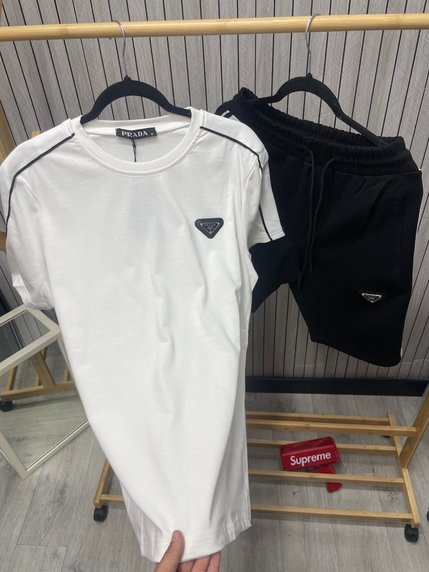 Compleu Barbat Praya Alb Negru