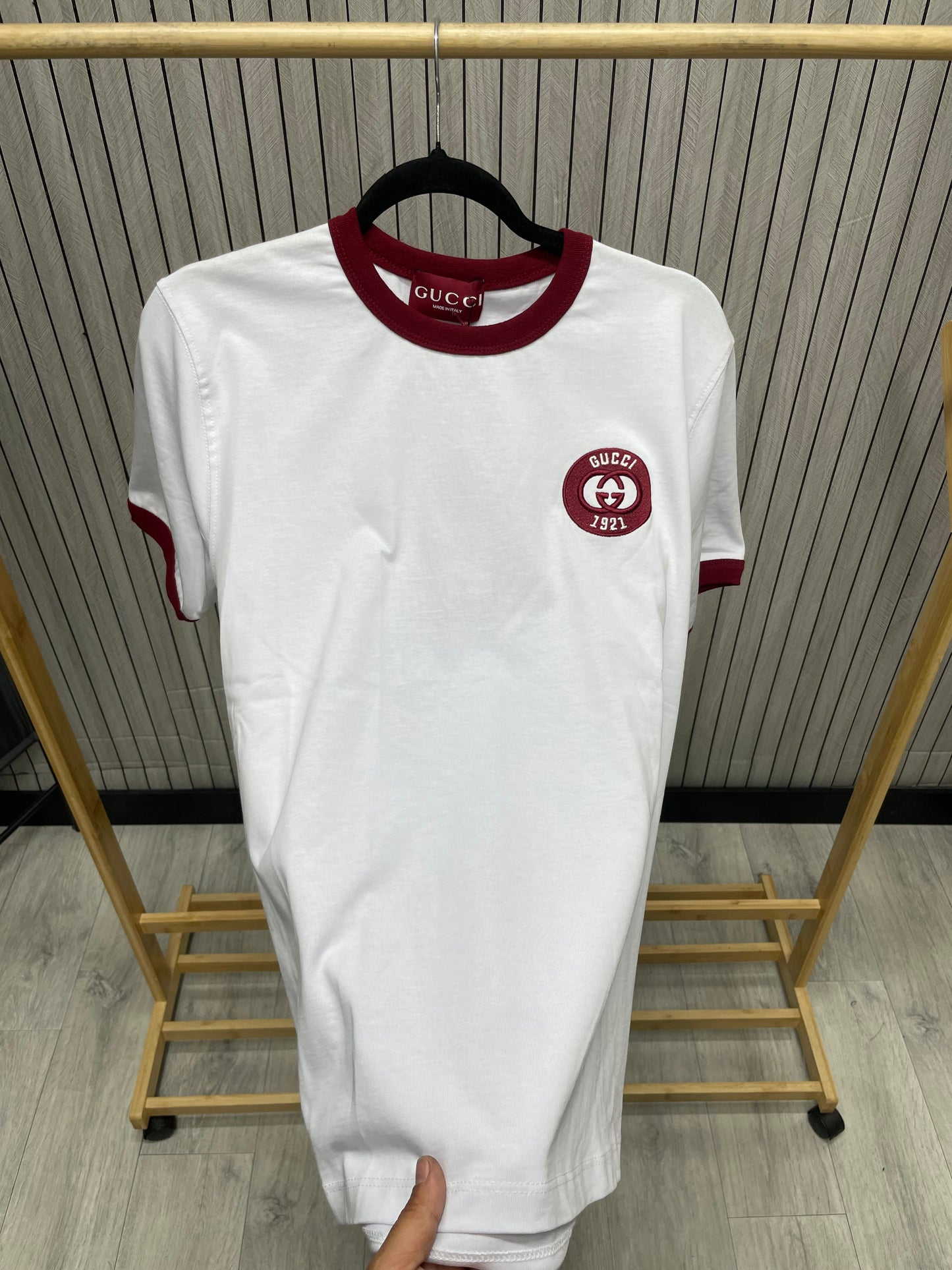 Tricou Bărbat Ugi Alb Rosu