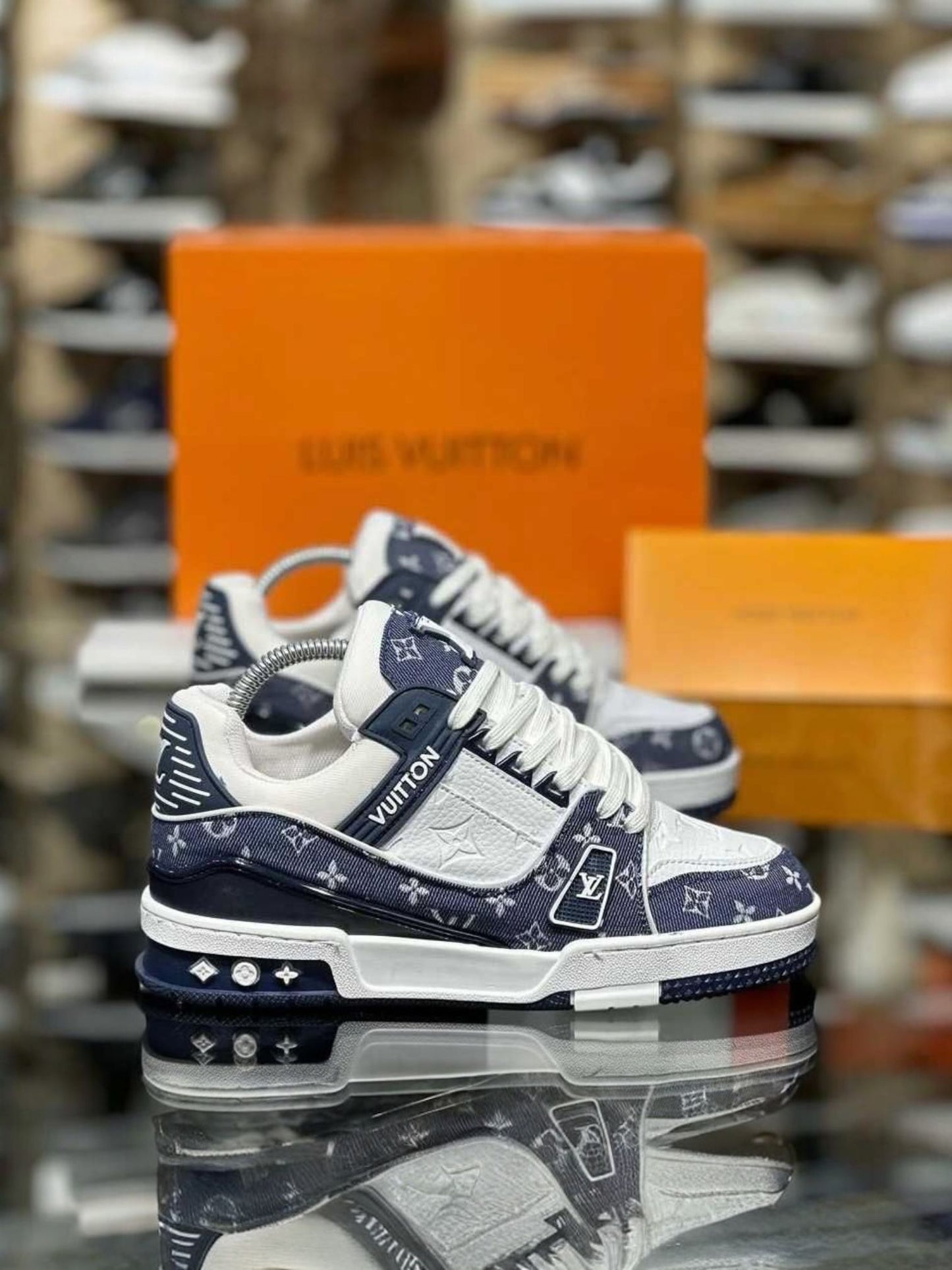 Adidasi LV Alb Albastru